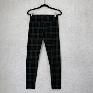 J.Crew Leggings Womens Small Black Watch Plaid Ponte Stretch Pull On Style AS918